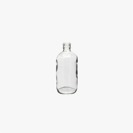 8 Ounce Clear Glass Boston Round Bottle