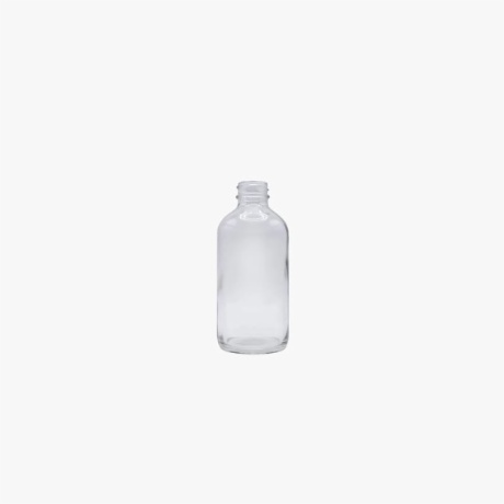 8 Ounce Clear Boston Round Glass Bottle