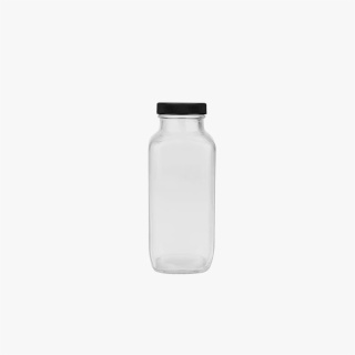 8oz Sqaure Glass Juice Bottle with Lid