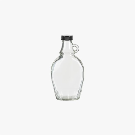 8oz Glass Syrup Bottle with Black Cap