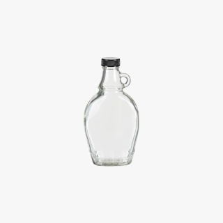 8oz Glass Syrup Bottle with Black Cap