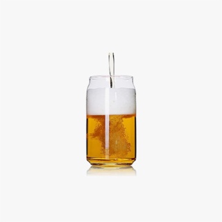 330ml Beer Can Glass Lid and Straw