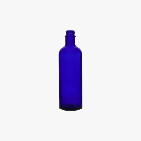 blue glass beer bottle