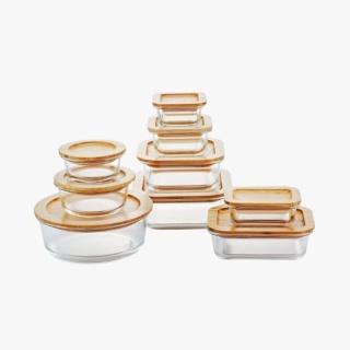 Borosilicate Glass Airtight Food Container with Bamboo Lid