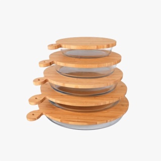 Borosilicate Glass Butter Baking Dish with Bamboo Lid