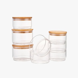 Borosilicate Glass Food Storage Container with Bamboo Lid