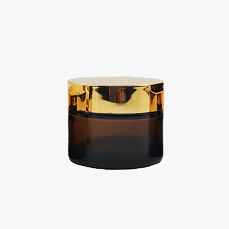 brown glass cream jar