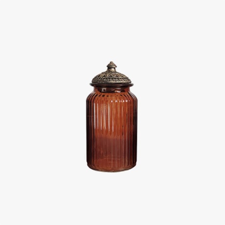 brown glass pickle container