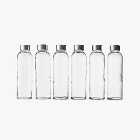empty glass juice bottles