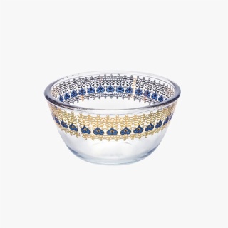 Floral Craft Glass Salad Bowl