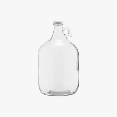 1 Gallon Clear Glass Jug with White Metal Cap