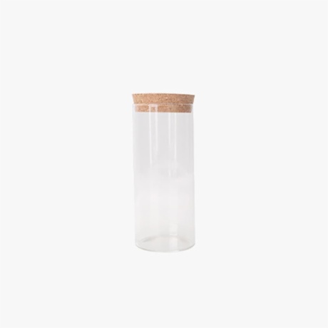 glass canister with cork lid