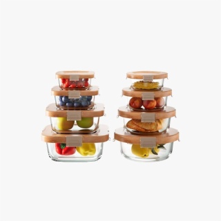 Glass Container With Bamboo Lid