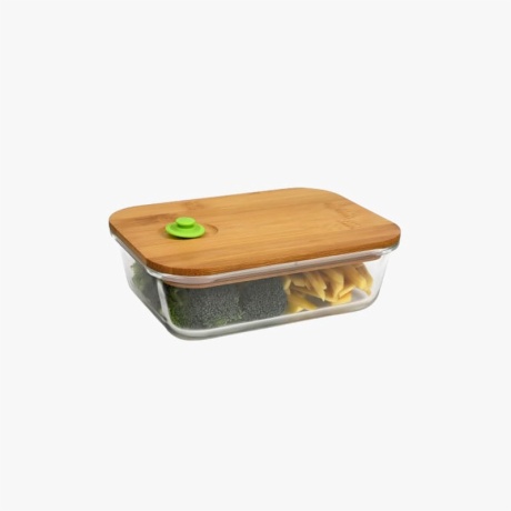 Glass Food Container with Bamboo Lid