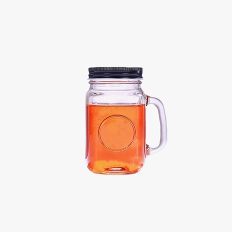 glass jar with handle