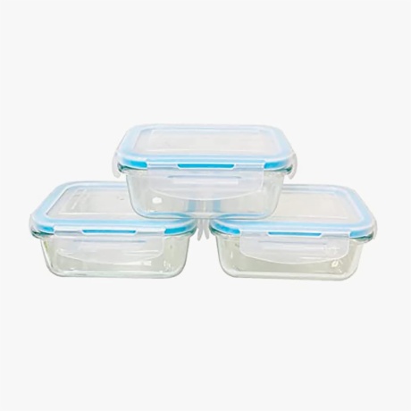 glass lunch box set of 3