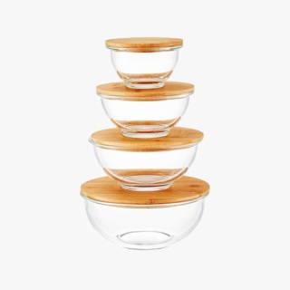 Glass Mixing Bowl with Bamboo Lid