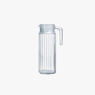 Ribbed Glass Water Jug with Lid Custom