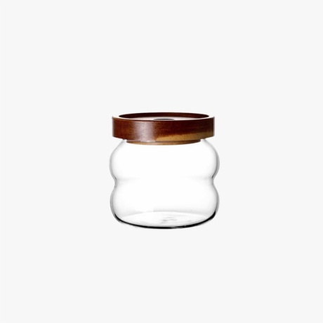 High Borosilicate Glass Storage Jar with Wood Lid