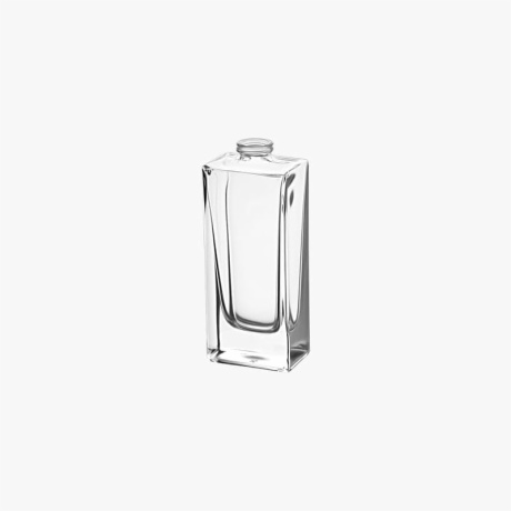 Rectangle 50ml Clear Portable Glass Perfume Bottle