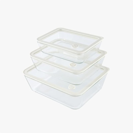 Rectangular Borosilicate Glass Baking Dishes With Plastic Lids