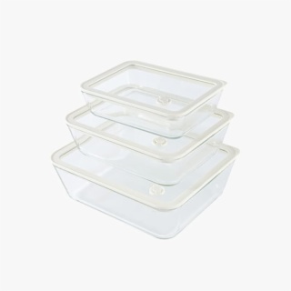 Rectangular Borosilicate Glass Baking Dishes With Plastic Lids