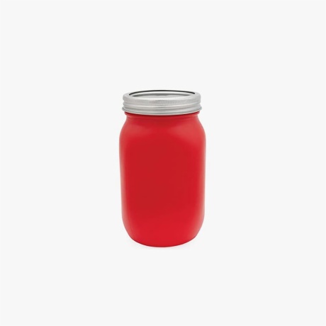 red mason jar