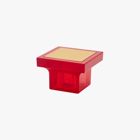Red Trapezoid Perfume Bottle Cap