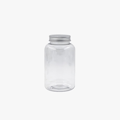 round empty juice bottle