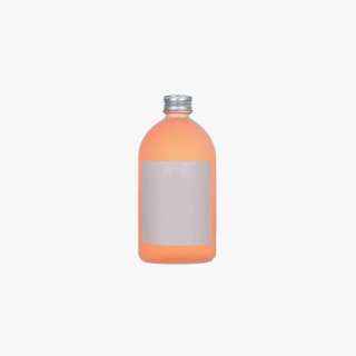 Round Glass Juice Bottle with Customizable Label