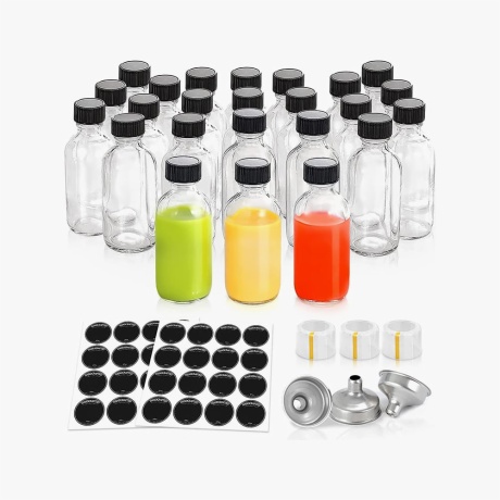 small glass juice bottles