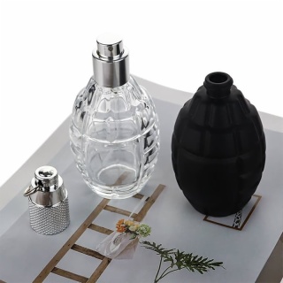 100ml black clear grenade perfume bottle