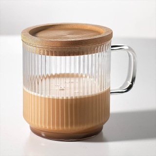 12oz Ribbed Coffee Mug with Lid