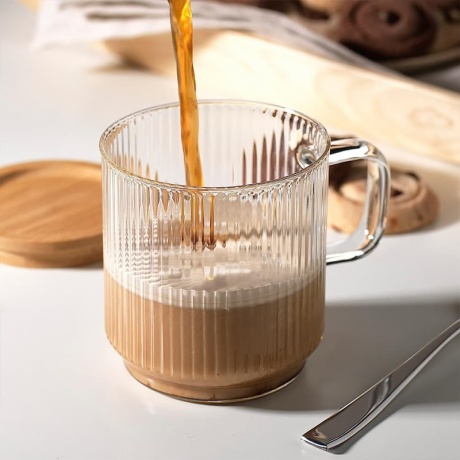 12oz Ribbed Coffee Mug with Lid
