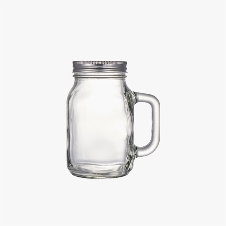 Clear 12oz Mason Jar with Silver Cap