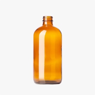 16oz Amber Glass Boston Round Bottle