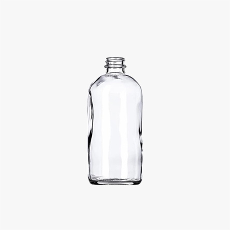 16oz Clear Boston Round Bottle 