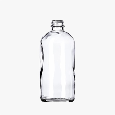 16oz Clear Boston Round Bottle 