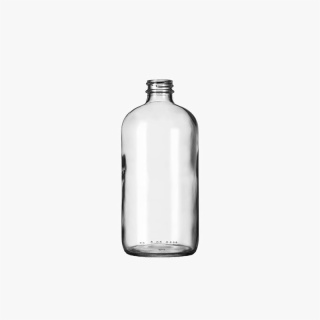 16oz Clear Glass Boston Round Bottle