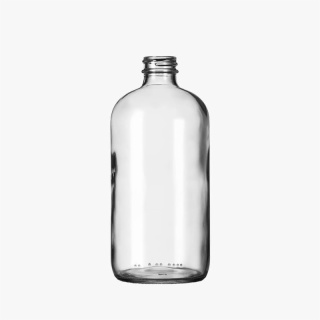 16oz Clear Glass Boston Round Bottle
