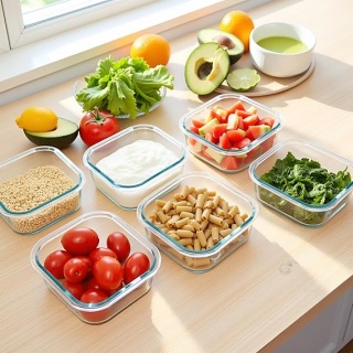 16oz Glass Meal Prep Boxs