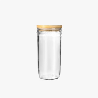 Boba Cups Reusable Drinking Glasses With Bamboo Lids and Silver Straws