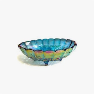 Iridescent Carnival Glass Fruit Bowl as Home Decor
