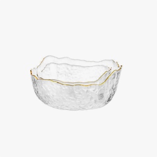 Irregular Glass Fruit Basket with Gold Edge