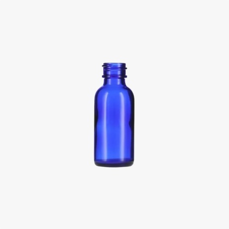 1oz (30ml) Cobalt Blue Boston Round Glass Bottle