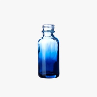 1oz Blue Clear Glass Boston Round Bottle