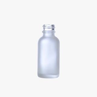 1oz Clear Frosted Glass Boston Round Bottle