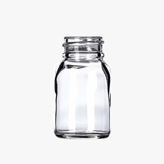 1oz Clear Glass Boston Bottle