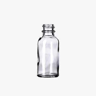 1oz Clear Glass Boston Round Bottle