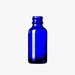 1oz Cobalt Blue Glass Boston Round Bottle